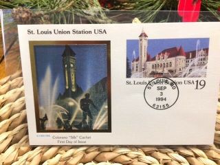 4for6 Ux177 Fdc Colorano Silk Postcard 1994 St Louis Union Station 19c