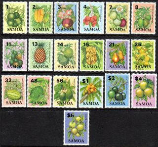 1983 - 84 Samoa Fruit Sg647 - 665 Unhinged