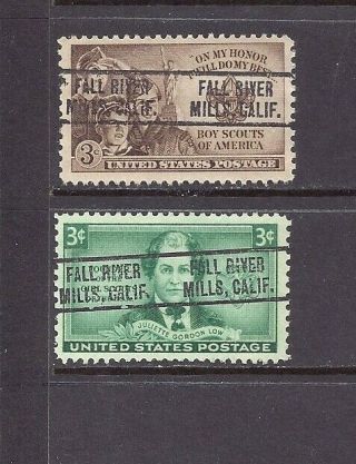 California Precancels: Boy,  Girl Scout Stamps (974,  995)
