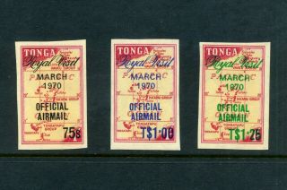 Tonga 1970 Royal Visit Officials Sg O39 - O41 Mnh / Umm