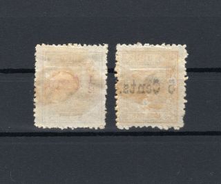China Wuhu Local 1895 set of 2 surch.  stamp chan LW32,  LW34 MH OG 2