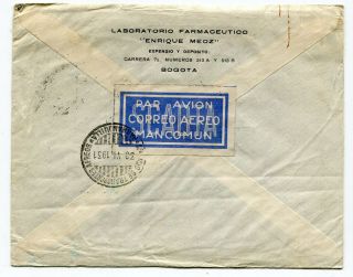 Colombia 1931 Scadta Airmail - Mancomun Etiquette - Cover To Southbridge Ma Usa