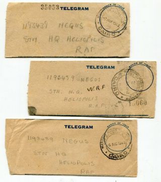 Uk Gb - Forces In Egypt - 1942 Marconi Radio Telegram - Three Sent To Raf -