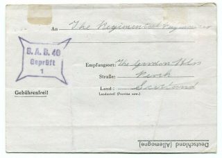 Germany 1941 Stalag / British Soldier Pow Camp Censor Postcard To Scotland 19