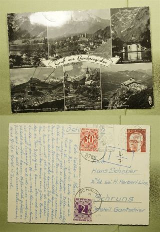 Dr Who 1974 Germany Berchtesgaden Landmark Pc To Austria Postage Due E41902