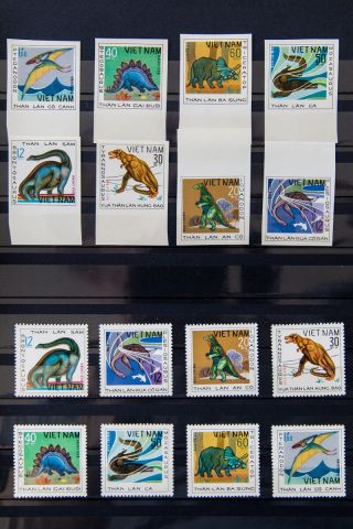 Vietnam 1979 S 972 - 979,  Imperf.  Mng Vf Catval $27 Dinosaurs
