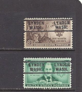Washington Precancels: Lynden 729 Boy,  Girl Scout Stamps (974,  995)