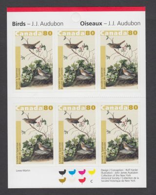Canada Booklet Bk292 6 X 80c John James Audubon 