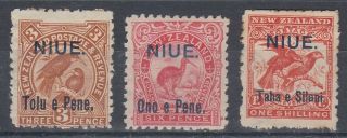 Niue 1903 3d.  6d.  1/ - Birds (x3)