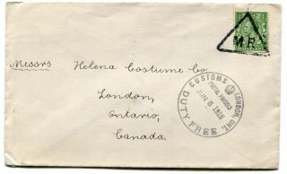 Uk / Canada 1918 Printed Rate Cover To London,  Ont - Customs / Duty Cancel