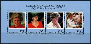 Botswana 1998 Sg Ms889 Diana,  Princess Of Wales Mnh M/s D75510