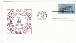 Golden Anniversary Air Mail Service Washington Dc - York May 15 1968