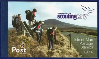 Isle Of Man,  2007 Scouting Centenary Prestige Booklet,  Mnh,  Scouts (ref.  T2368)