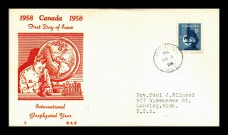 Dr Jim Stamps International Geophysical Year First Day Issue Canada Cover