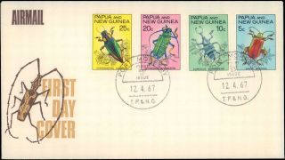 1967 Papua Guinea First Day Cover Beetles With Cachet