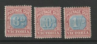 Victoria Postage Due 1890 Sg 6/8 Vf