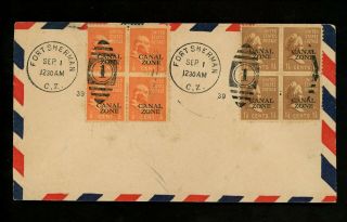 Us Postal History Canal Zone 118 - 119 Fdc Prexy Overprint 1939 Fort Sherman Cz