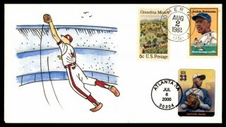 Mayfairstamps Us Fdc 1982 Jackie Robinson Baseball Combo Hand Painted First Day