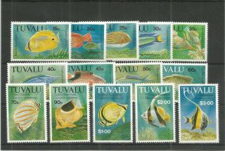Tuvalu 1992 Fish Sg,  633 - 646 U/mm N/h Lot 3737b