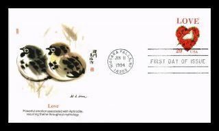 Dr Jim Stamps Us Love Bird Flower Heart First Day Cover Niagara Falls