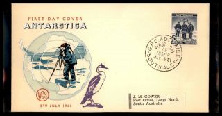 Antarctica Overseas Mailers Autralia Gower 1961 Fdc With Insert