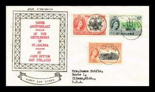 Dr Jim Stamps Anniversary Settlement St Helena Fdc Scott 156 - 58 Cover
