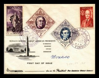 Dr Jim Stamps Famous American Presidents Fdc Monaco European Size Cover