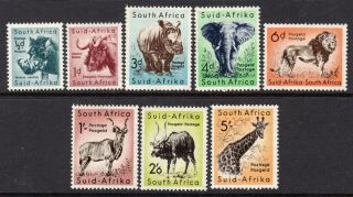 South Africa 1959 - 60 Animals Set Sg170 - 77 Lm/mint