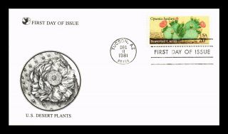 Dr Jim Stamps Us Beavertail Cactus First Day Cover Desert Plants Tucson Arizona