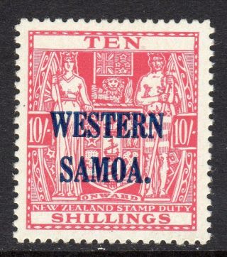 Samoa 1935 - 42 Postal Fiscal 10s Carmine Lake Sg191 Lm/mint