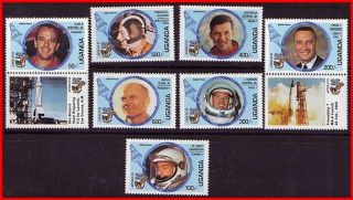 Uganda 1994 Space / Apollo 11 Anniversary Mnh Cv$10.  50 Apollo Soyuz,  Glenn