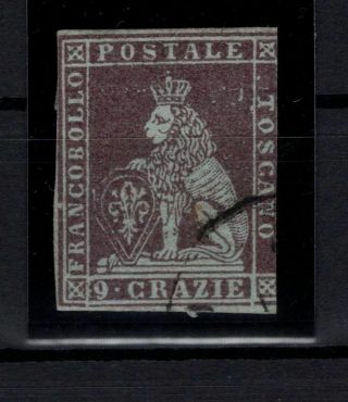 P005015/ Toscany Italy Stamps - Sassone 8b Certificate 1100 E