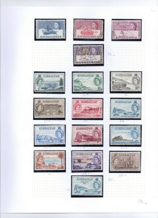 Gibraltar Album Page Of Mint/used Stamps (m1020) Stc £82