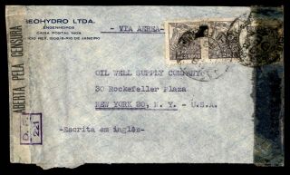 Mayfairstamps Brazil 1940s Rio De Janeiro Censored Ad To Ny Usa Cover Wwb60931