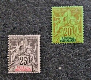 Nystamps French Senegal Stamp 44 45 Og H $30