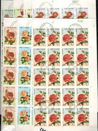Gj 40x Vietnam 1987 - Cto - Imperf - Roses - Flowers