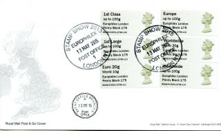 2015 Great Britain Europhilex Post & Go 6v Royal Mail Fdc Stamp Show Pmks Vgc
