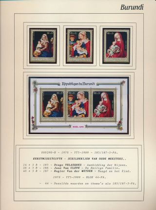 Xb71628 Burundi 1970 Madonna & Child Paintings Fine Lot Mnh
