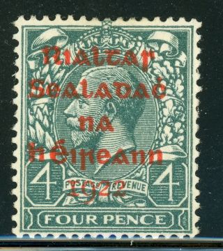 Ireland Mh Selections: Scott 10 4p Slate Kgv Red Ovpt (1922) Cv$16,