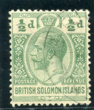 Solomon Islands 1914 Kgv ½d Yellow - Green Very Fine.  Sg 23.