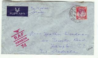 Ww2 Asia British Malaya Army Field Post No: 501 Air Mail Cover,  Censored