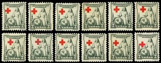 Twelve (12) Scott 702 1931 2c Red Cross Issues All With Moving Crosses