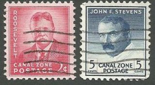 Canal Zone Scott S 138 - 139 Theodore Roosevelt,  John F.  Stevens,  1946 & 1949