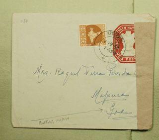 Dr Who 1958 India Uprated Stationery To Portac India Censored E42207