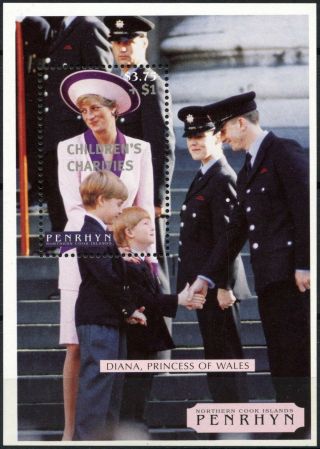 Penrhyn 1998 Sg Ms701 Diana Princess Of Wales Optd Childrens Charities D84607