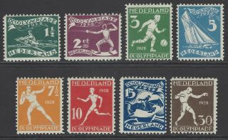 Netherlands 1928 Amsterdam Olympic Games Compl.  Set Of 8 Vf Fresh Cat €250