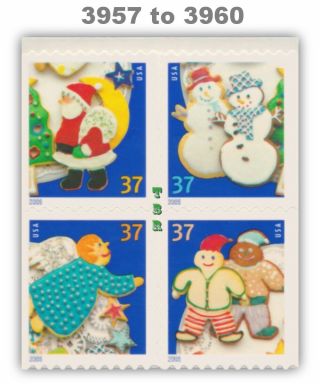 3957 - 60 3960 3960a Holiday Cookies Block Vending Bk299 From 2005 Mnh - Buy Now