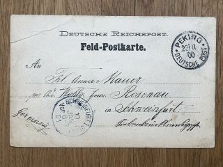 China Old Postcard German Post Peking To Germany 1901