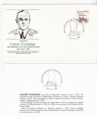 Honoring Calvin Coolidge Birthday Plymouth,  Vt July 4 1981