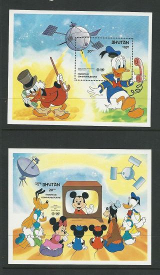 Bhutan,  Postage Stamp,  406 - 407 Perf & Imperf Nh,  1984 Disney,  Jfz